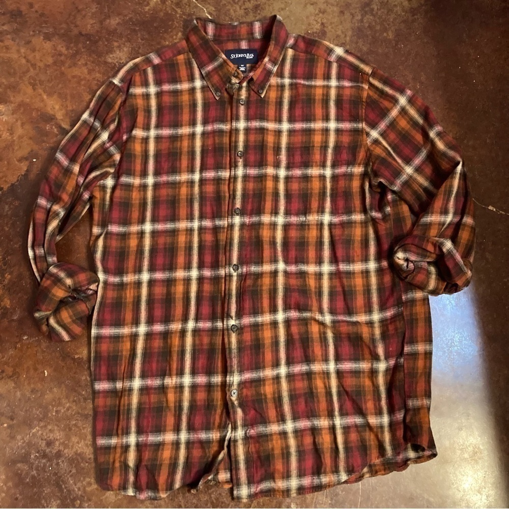 Mens XLT St John’s Bay Lightweight Flannel Button Front Shirt